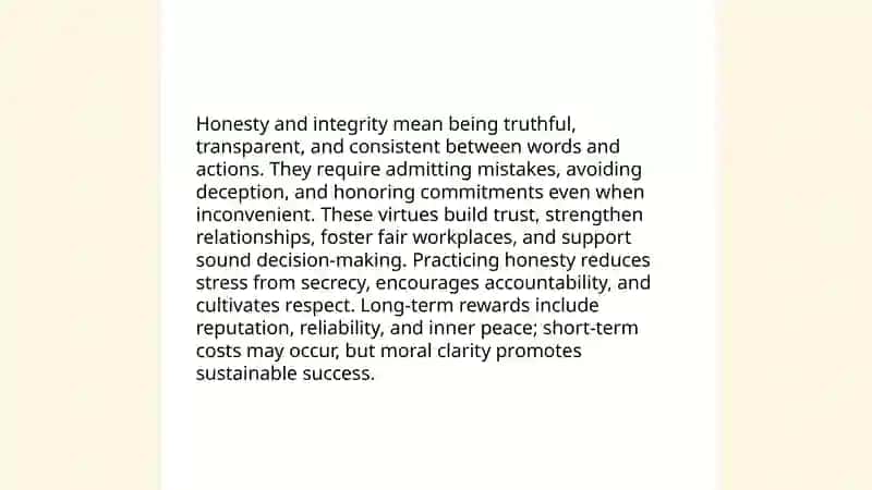Honesty and Integrity 3