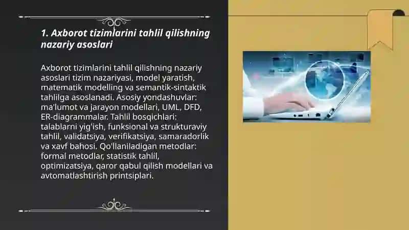 Axborot tizimlarining tahlili 3