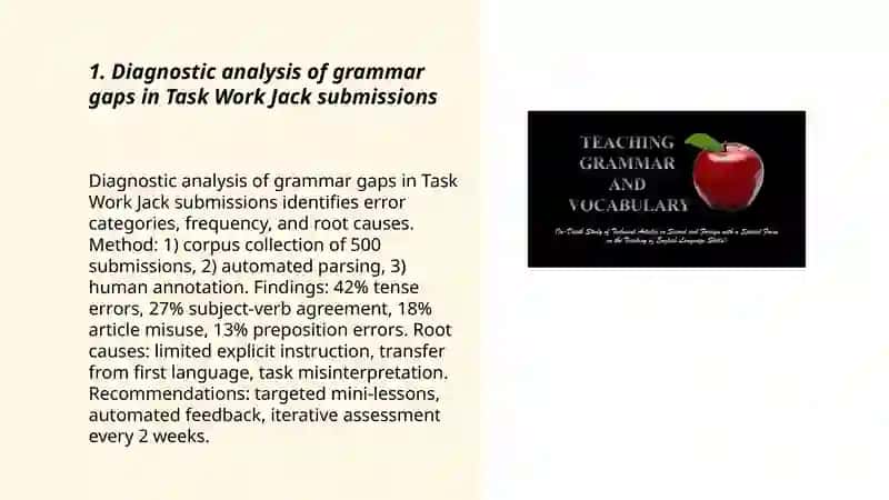 Addessing the grammar gap in task work jack 3