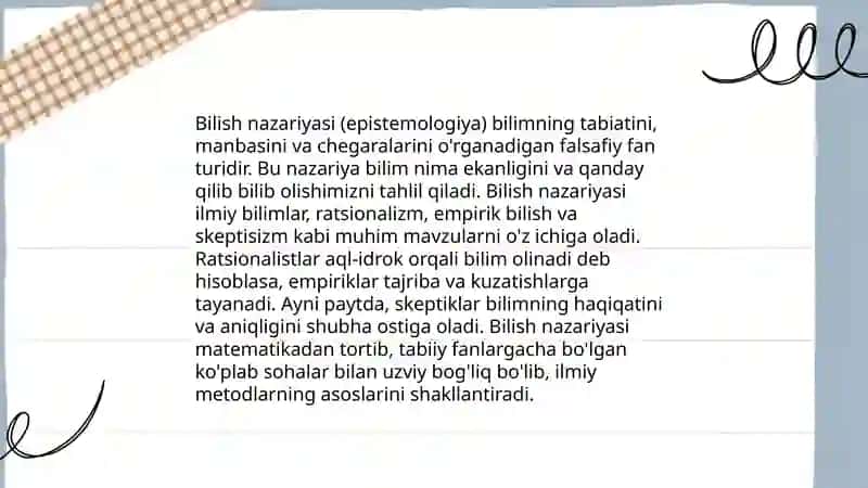 Bilish falsafasi (Gnesalogiya) 3