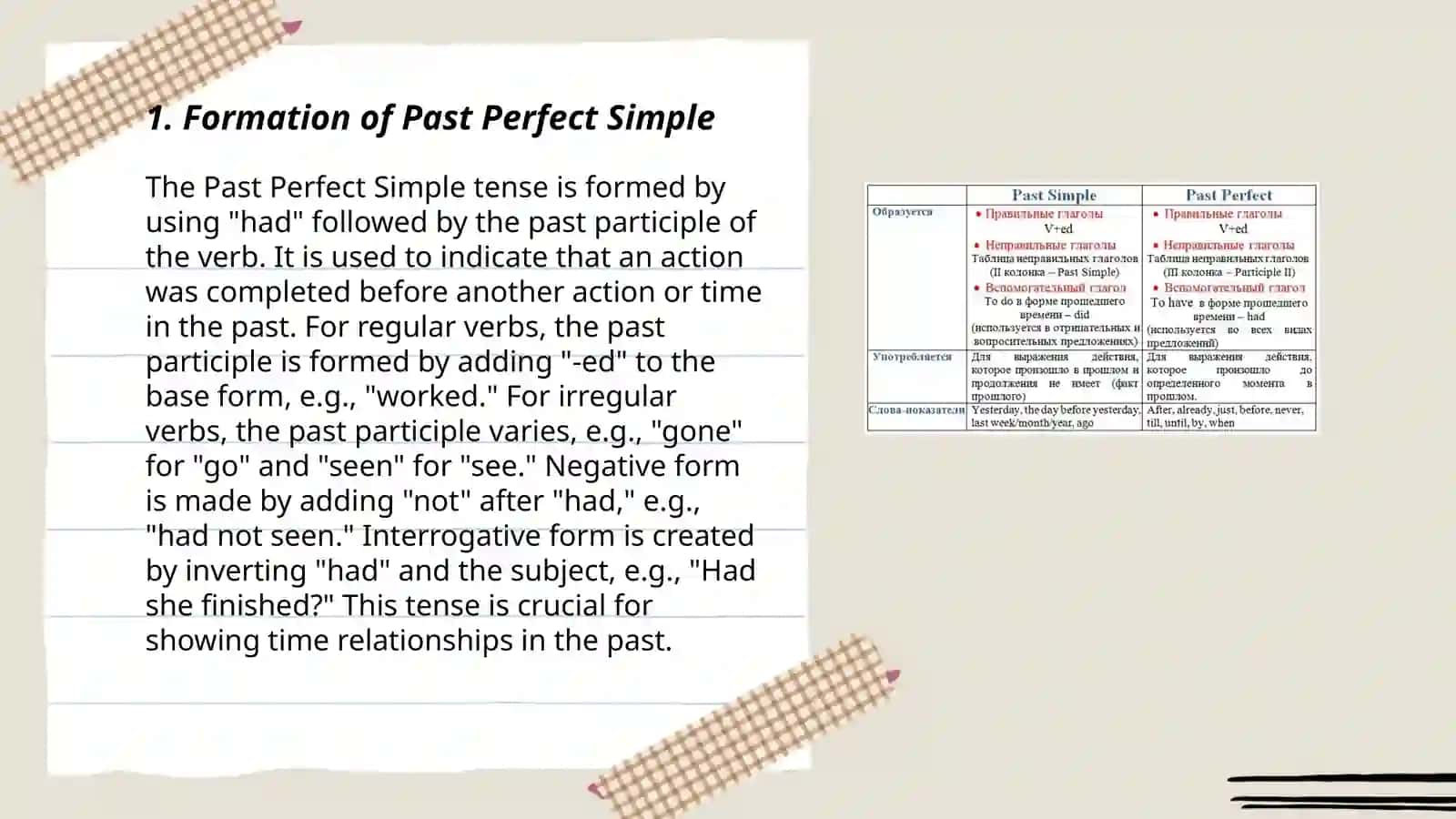 PAST PERFECT SIMPLE 3