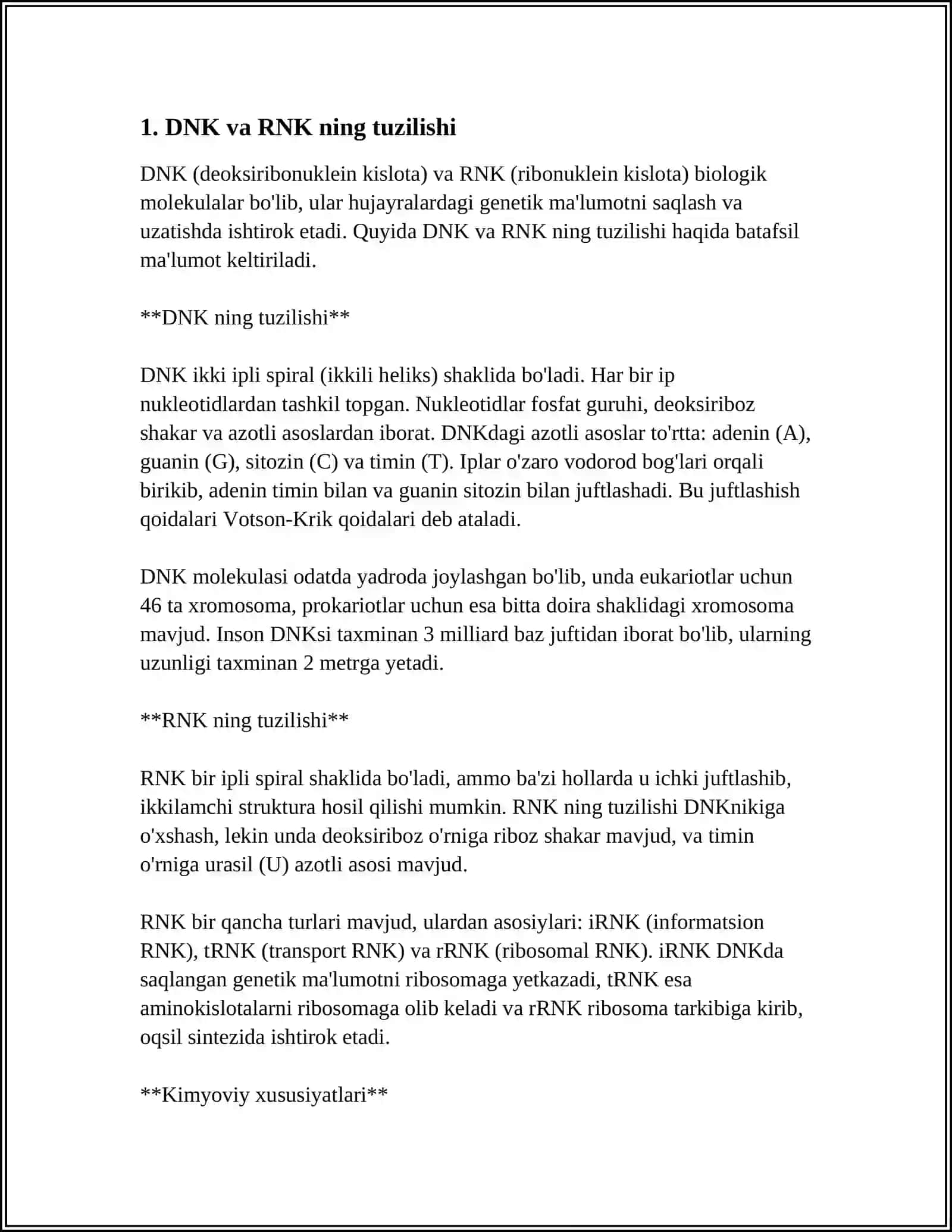 OQSIL BIOSINTEZIDA DNK VA RNK ROʻLI 3