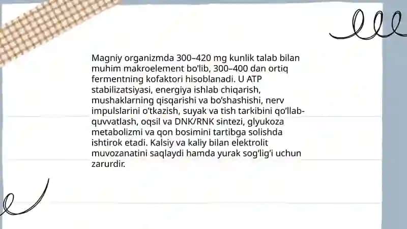 Magniyning inson hayotidagi ahamiyati 3