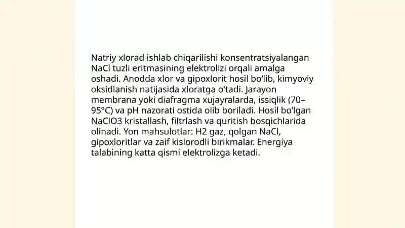 Natriy xlorad ishlab chiqarish 3