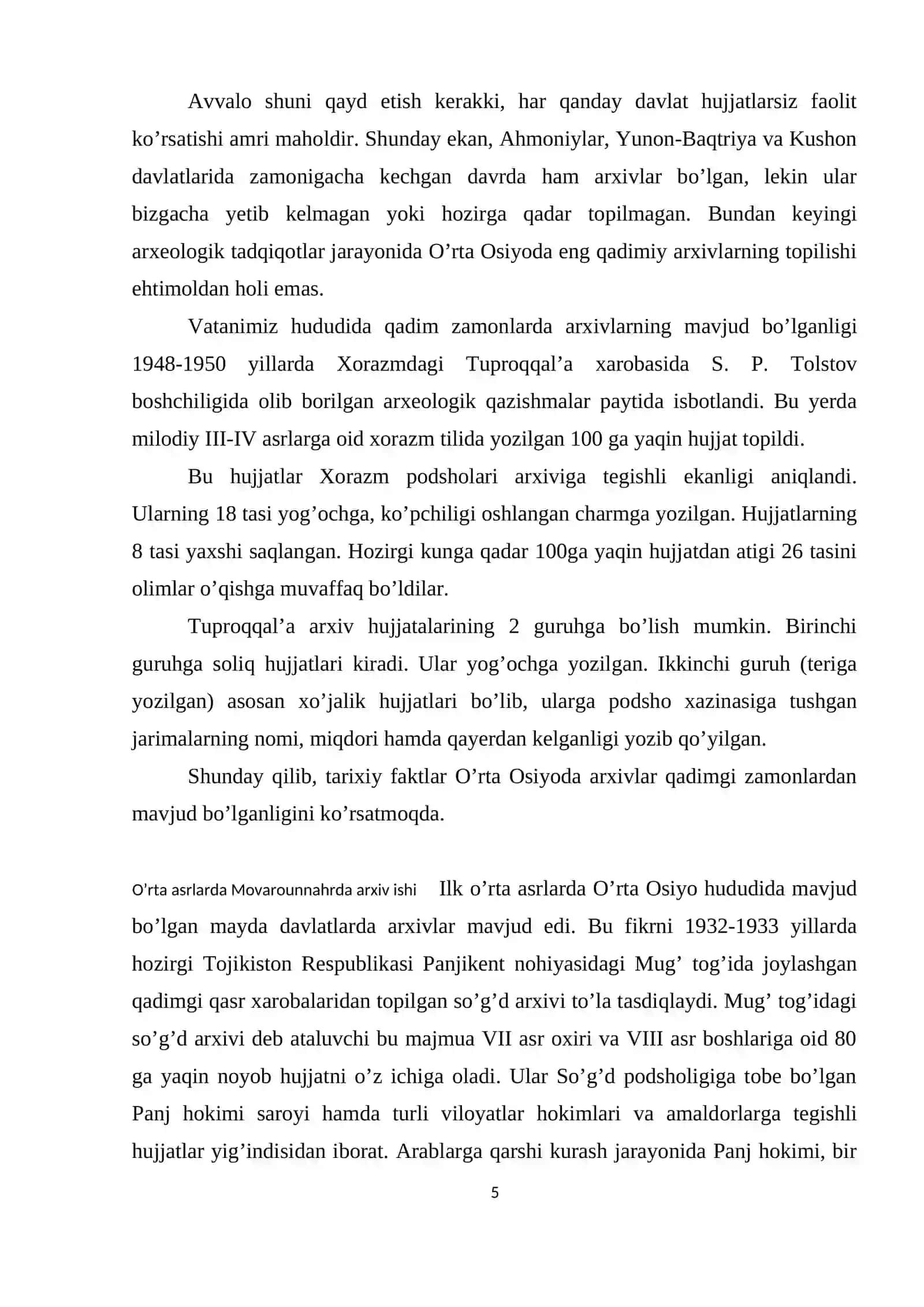 O’rta Osiyodagi arxivlari tarixidan 3