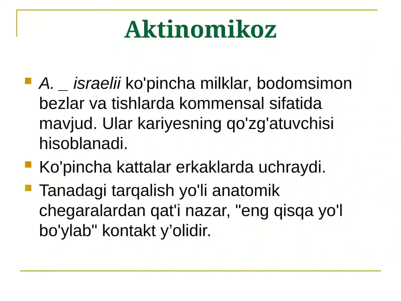 Surunkali va parazitar xirurgik infektsiya 3