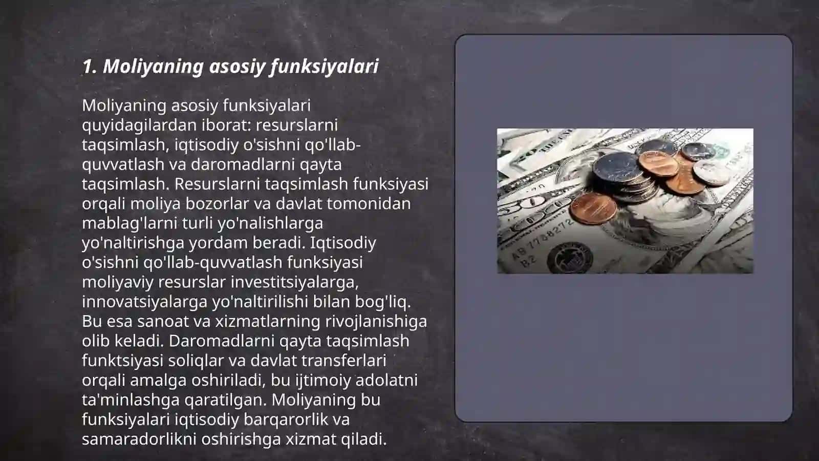 Moliyaning funksiyalari va xususiyatlari 3