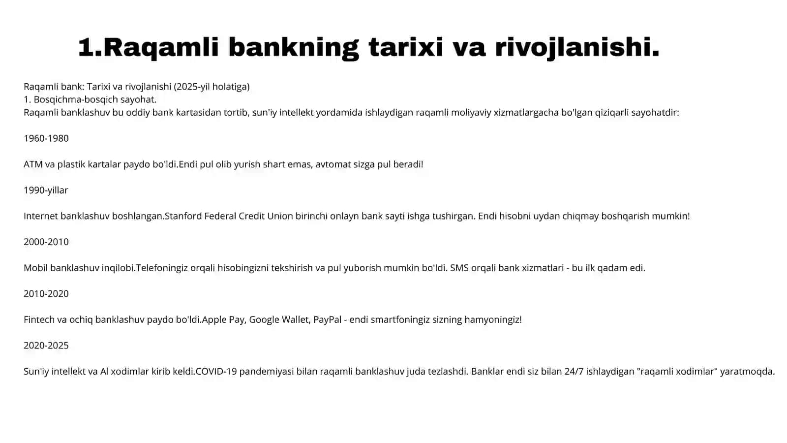 Raqamli bankning tarixi va rivojlanishi 3