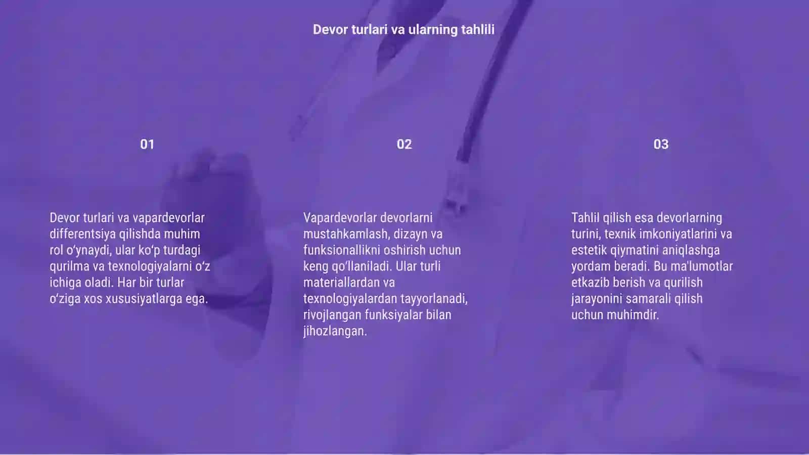 Devor turlari va vapardevorlar haqida umumiy ma'lumotlar 3