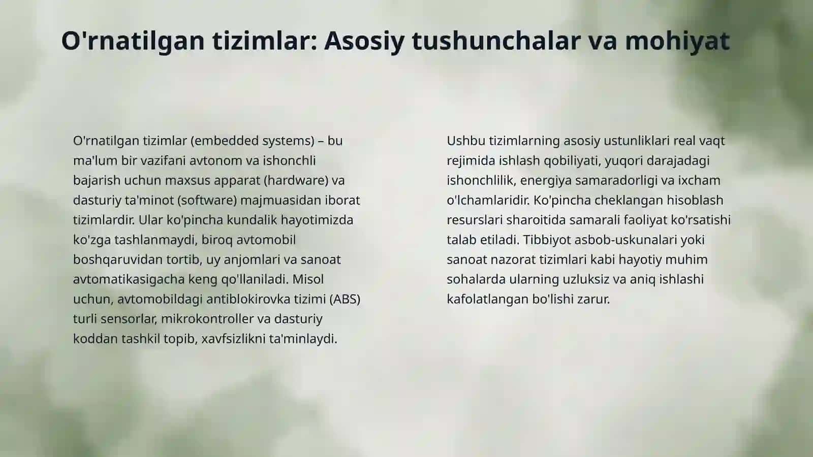 1. • O‘rnatilgan tizimlar tushunchasi va rivojlanish tarixi 3