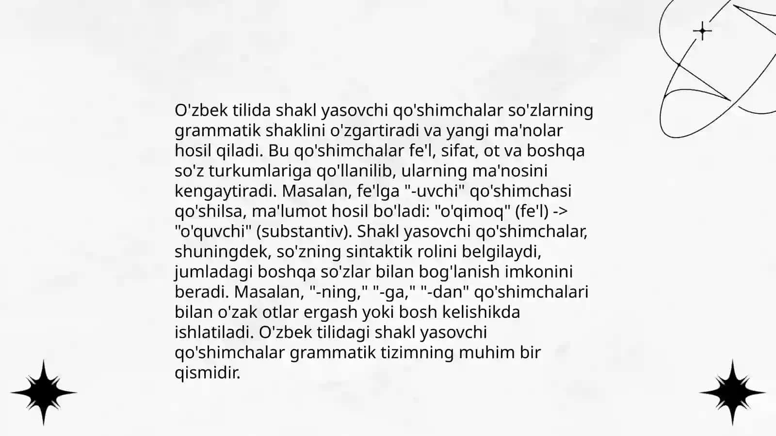 Shakl yasovchi qo'shimchalarni o'rganish xususiyatlari 3