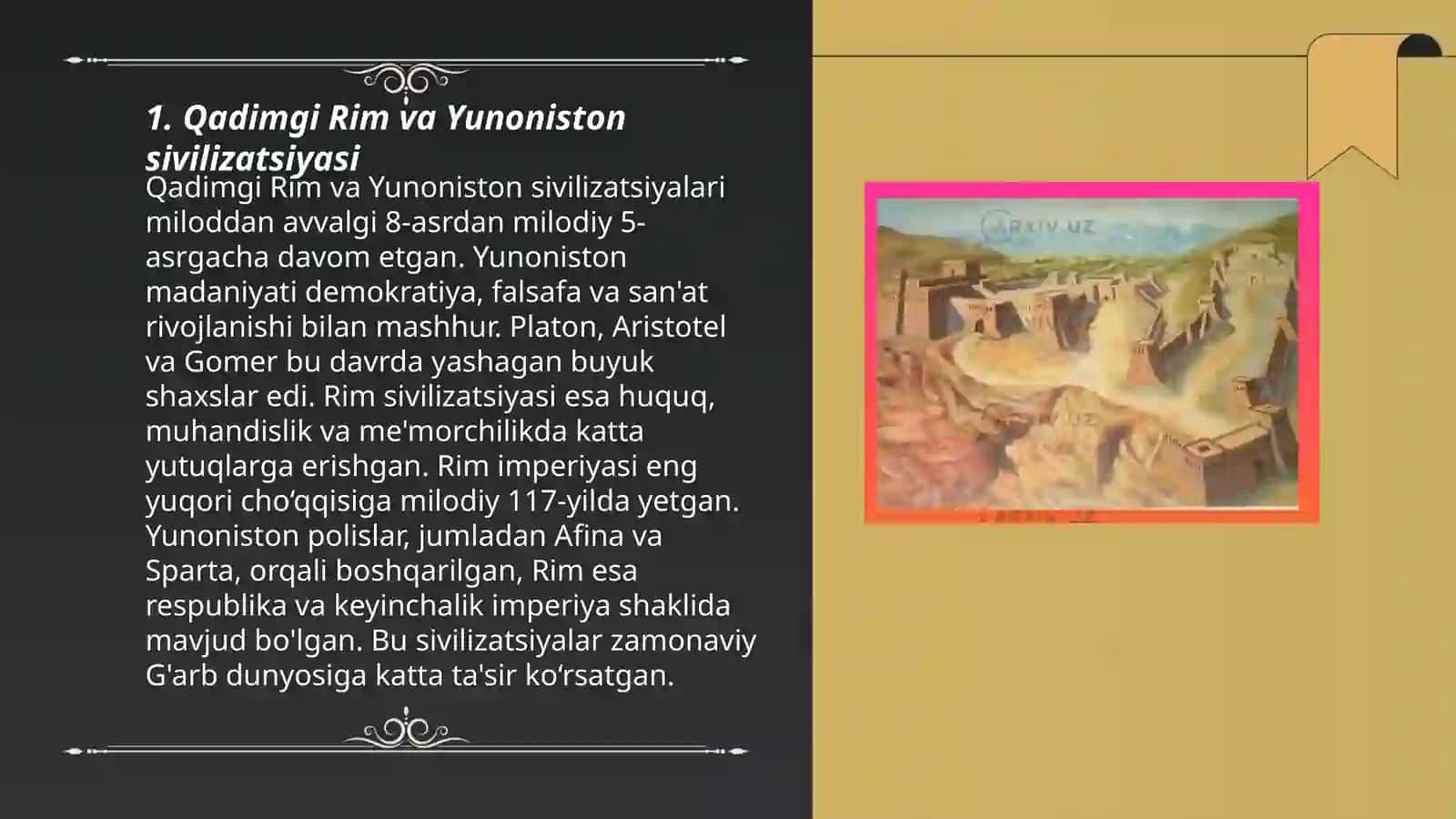Qadimgi va o‘rta asrlarda Yevropa sivilizatsiyasi 3