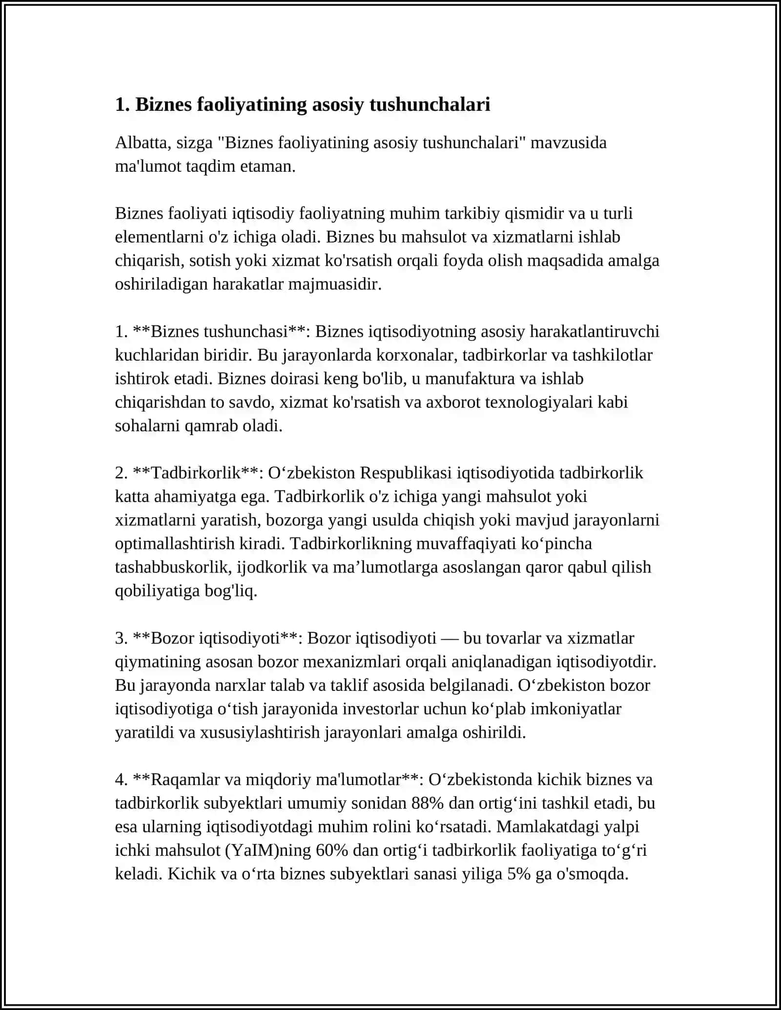 BIZNES FAOLIYATI VA UNING TURLARI 3