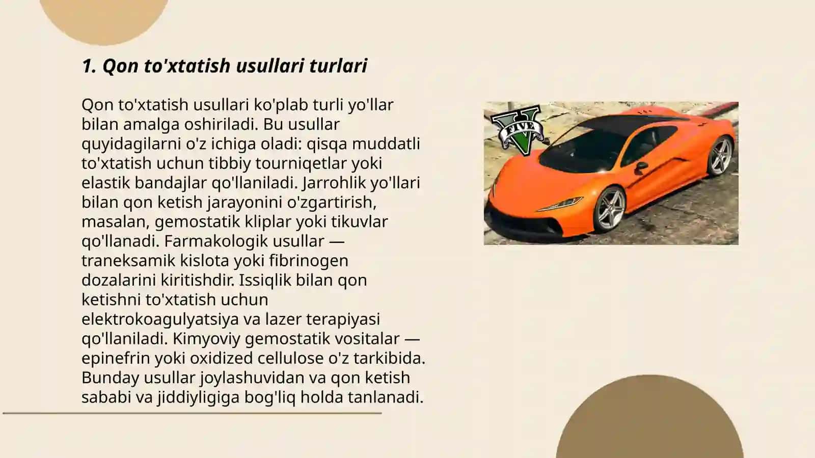 Qon tõxtatish usullarida zamonaviy stentlardan foydalanish 3