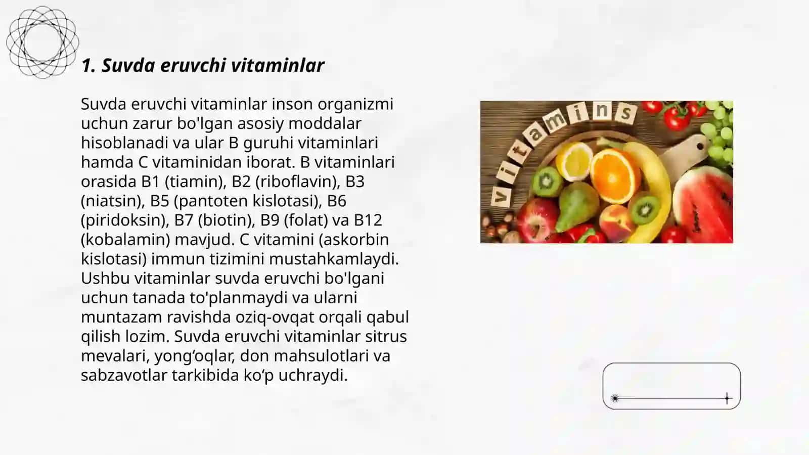Suvda eruvchi vitaminlar 3