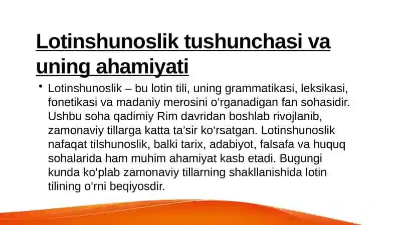 Zamonaviy tillarda lotinshunoslik 3