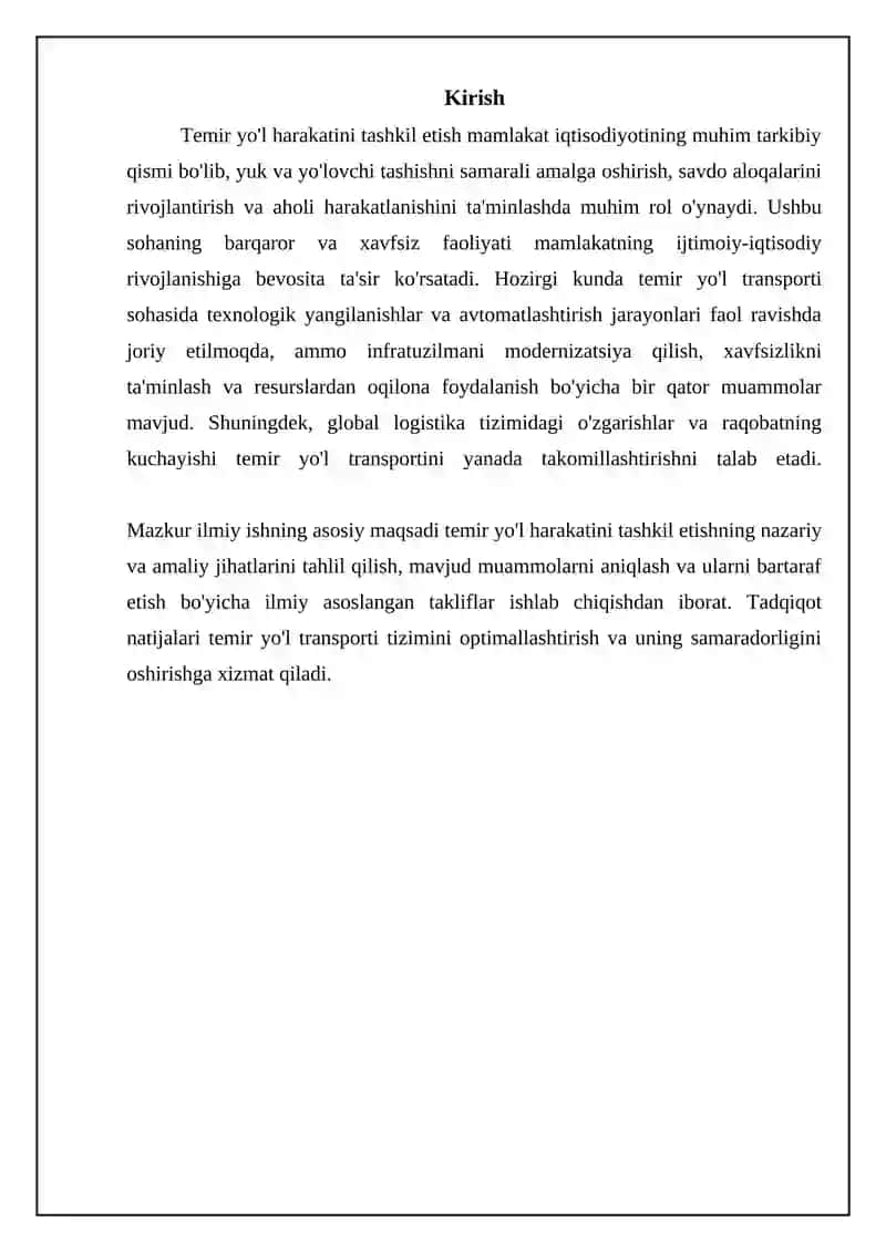 Poyezdlar harakatini tashkil etish 3
