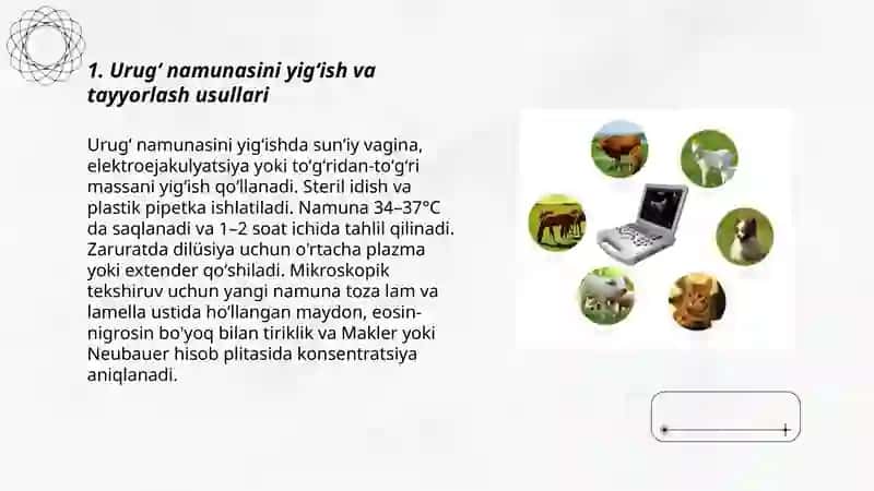 Hayvonlarning uruĝ sifatini mikroskopik tekshiruvi 3
