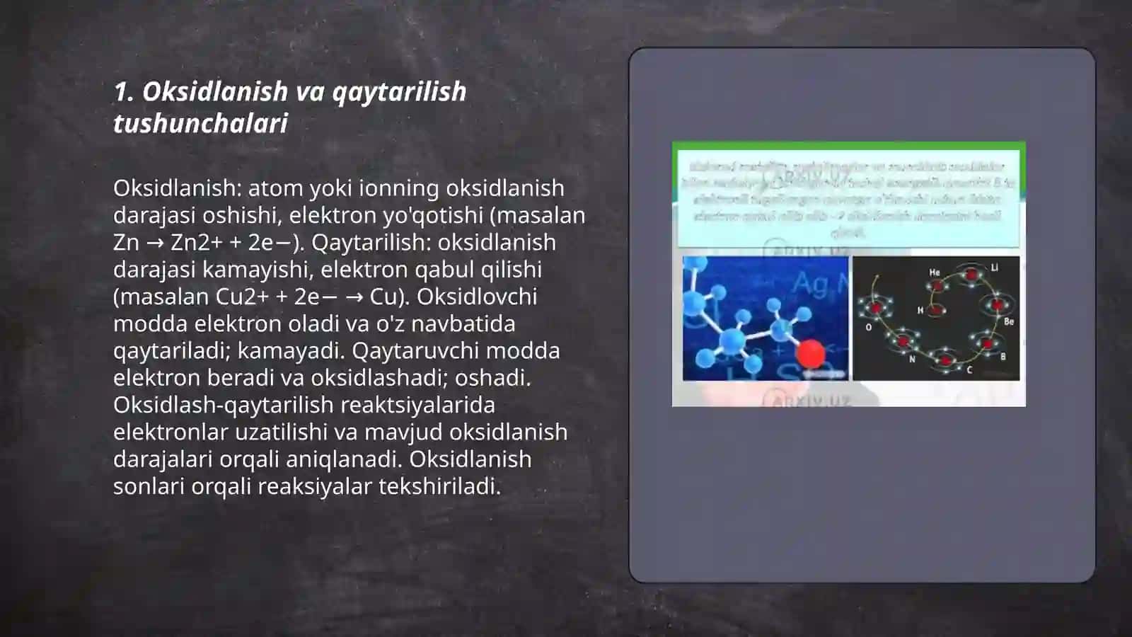 Oksidlanish qaytarish reaksiyasi 3