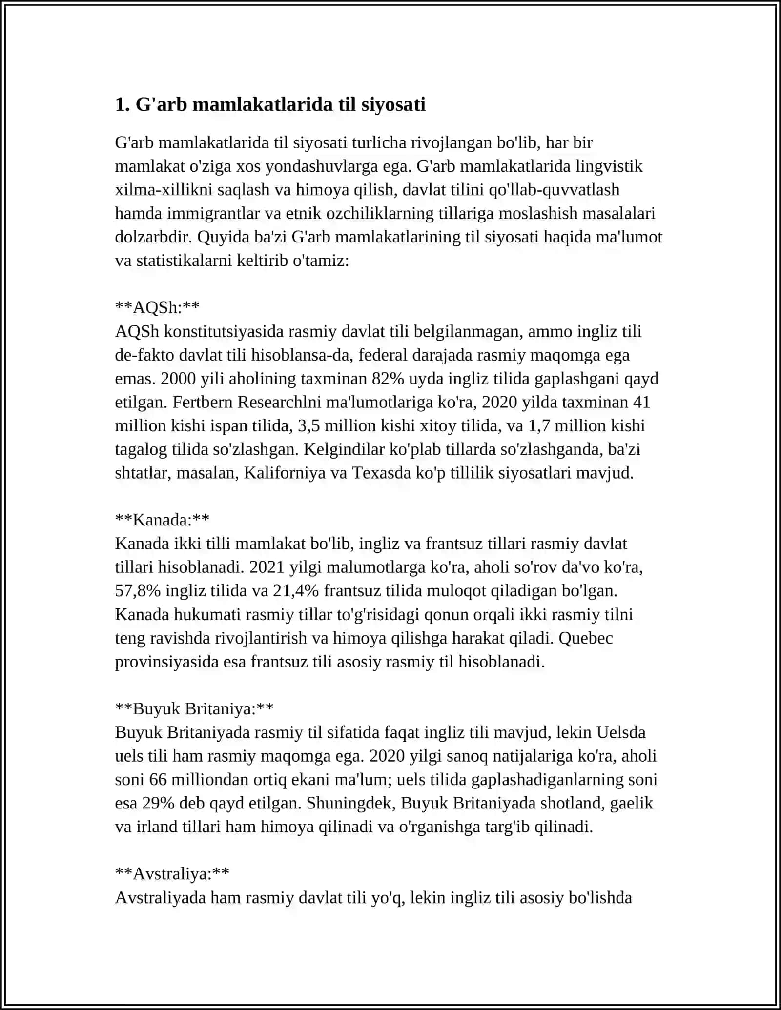 G'ARB MAMLAKATLAR SOTSIOLINGVISTIKASI 3