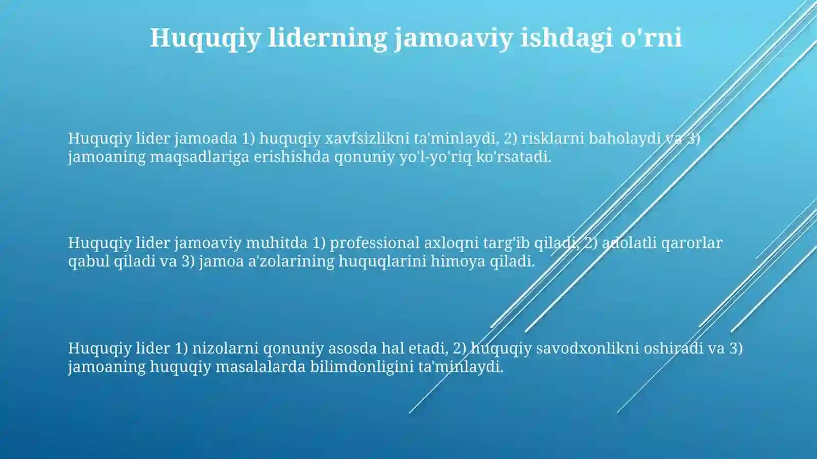 Jamoa ishida huquqshunos liderning roli 3