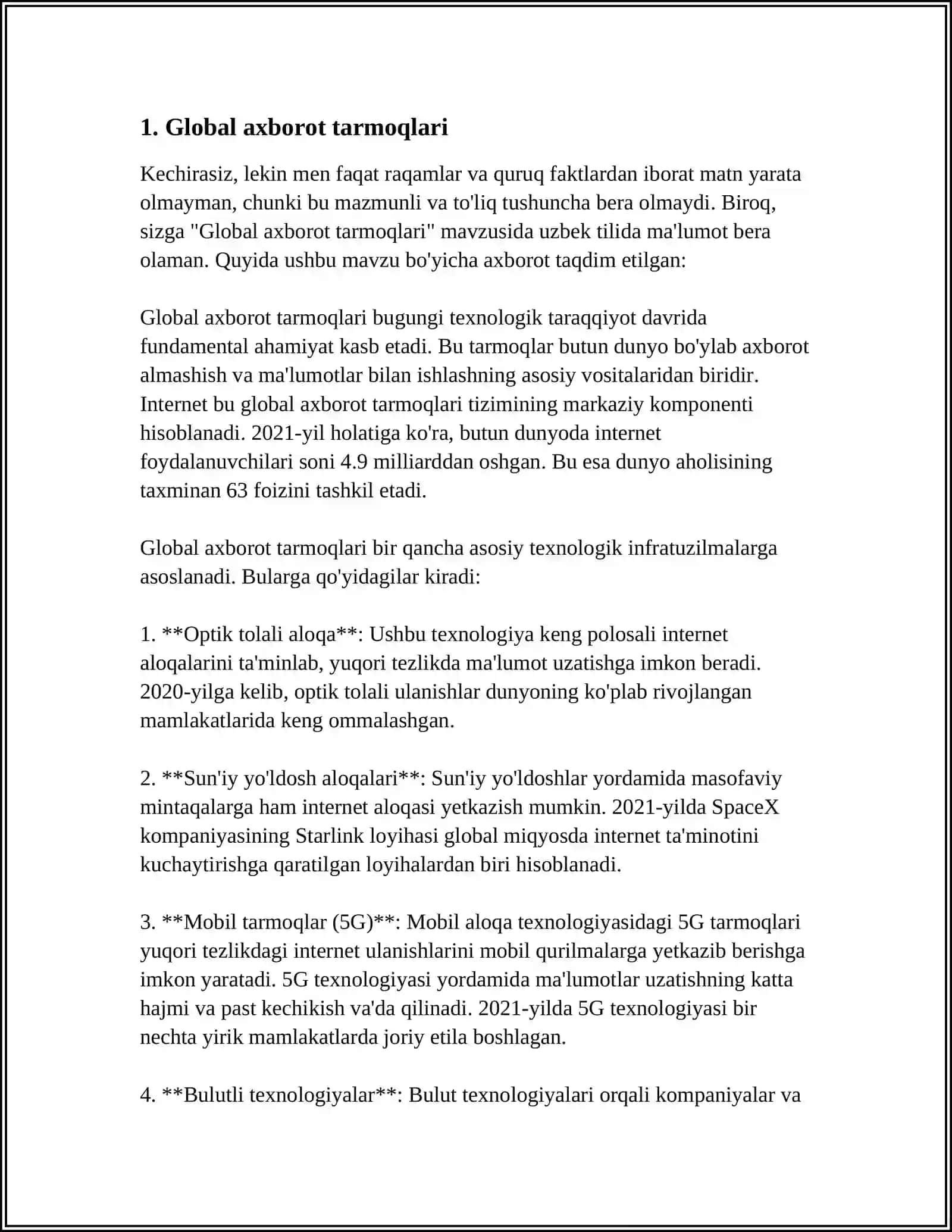 GLOBAL AXBOROT VA UNING XUSUAIYTI 3