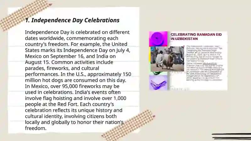 Public holidays end celebrations in Uzbekistan.Regular verbs. 3