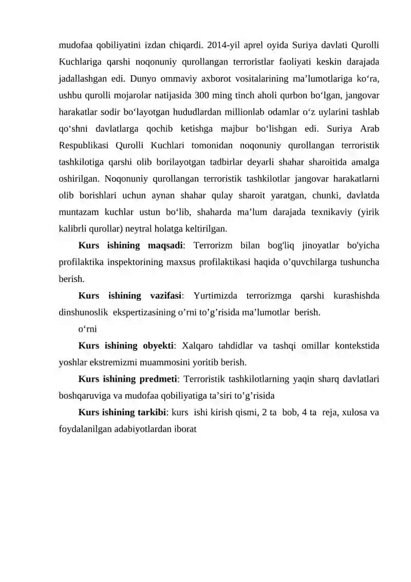 Terrorizm jinoyatining o'ziga xos xususiyatlari 3