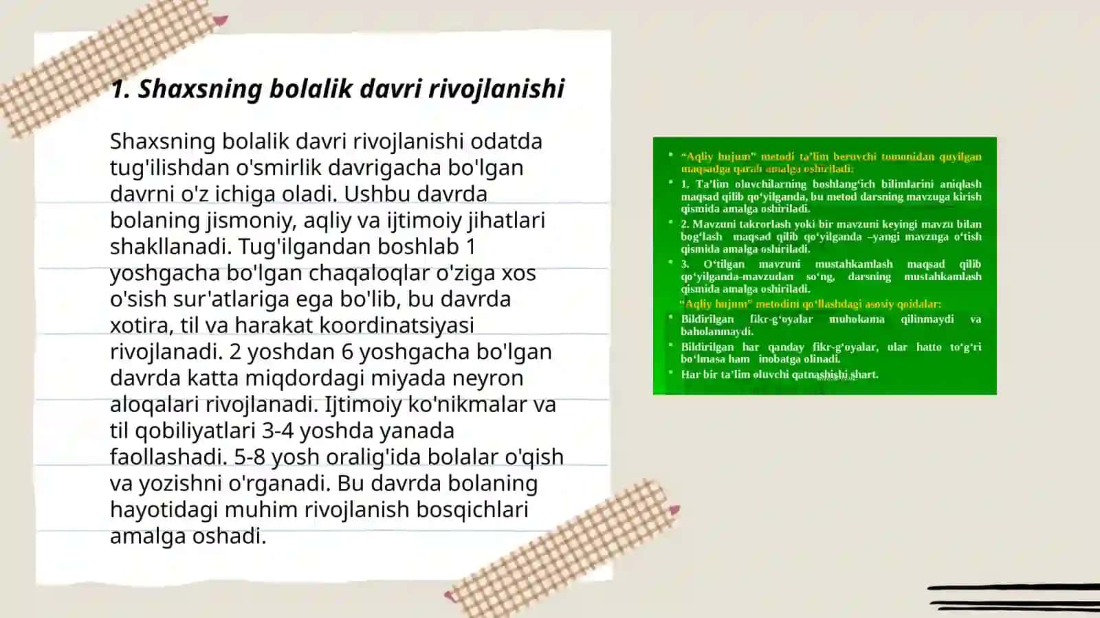 Shaxsning bolalik davri rivojlanishi 3