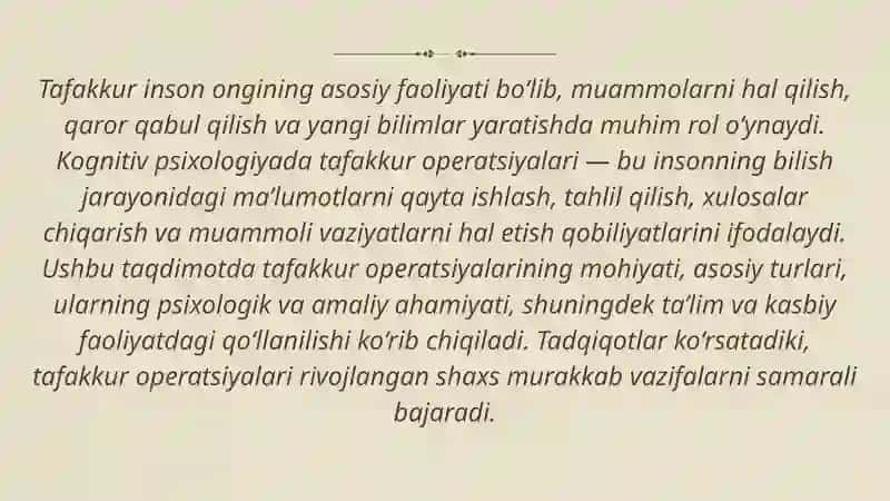 Tafakkur operatsiyalari 3