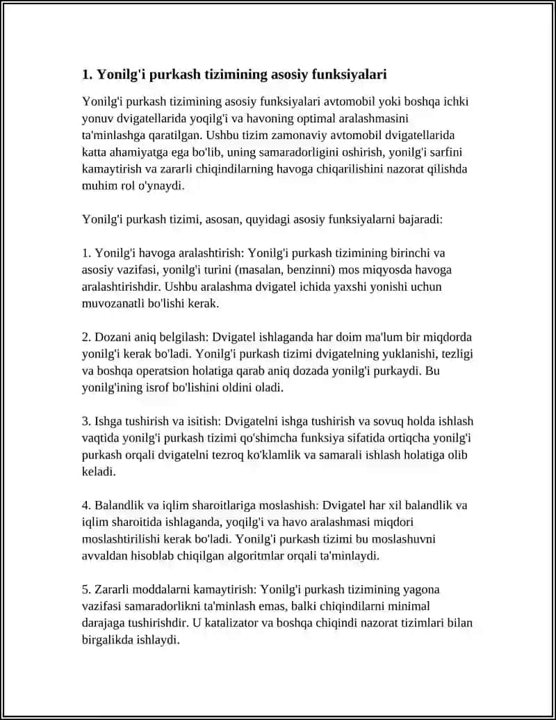 "NEXIA" AVTOMOBILINING YONILG‘I PURKASH TIZIMI 3