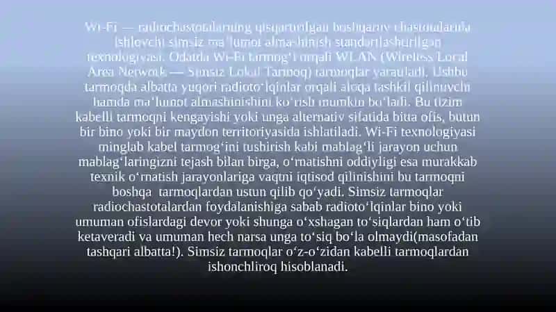 O'rnatilgan Tizimlarda Wi Fi Texnologiyasi Kurs Ishi pptx 3