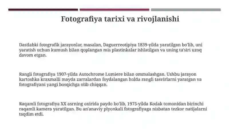 Fotografiya tarixi va janrlari 3