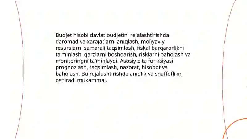 Budjet hisobi davlat budjetini rejalashtirish 3