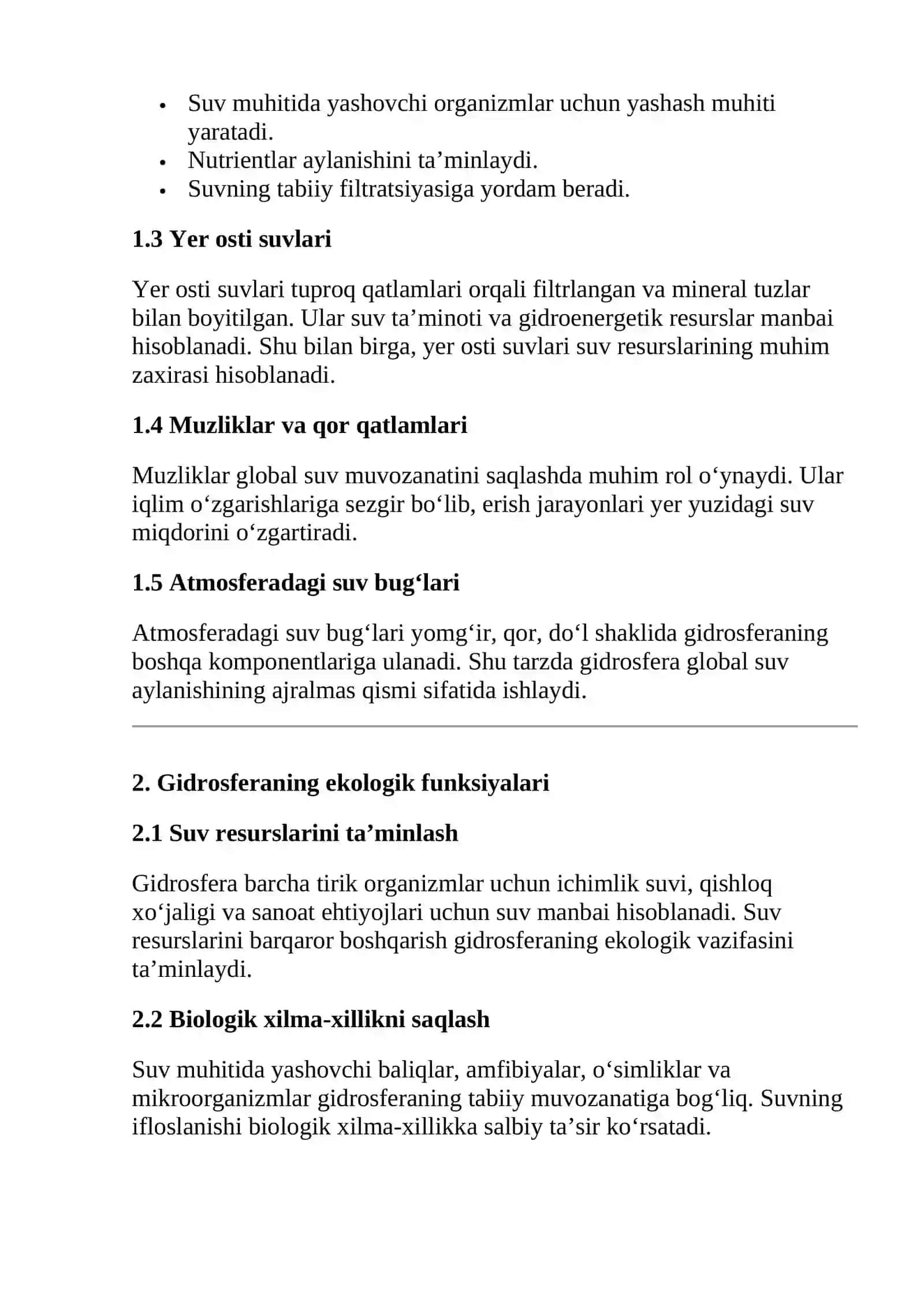 GIDROSFERANING EKOLOGIK FUNKSIYASI 3