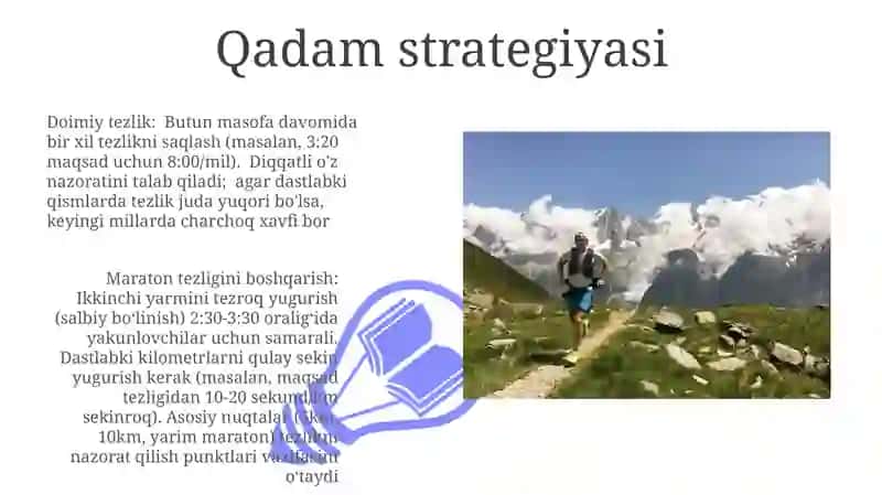 Marafon yugurish texnikasini o'rgatish 3