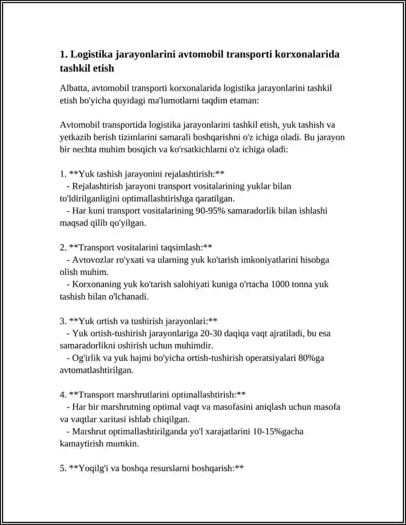 AVTOTRANSPORT KORXONALARINING MODDIY TEXNIKA BAZASIDA LOGISTIK TAMOYILLARNI QÒLLASH 3