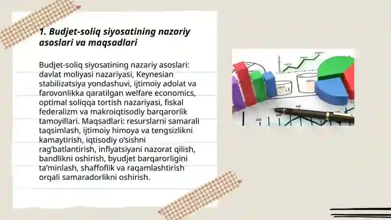 Budjet-soliq siyosati va zamonaviy yoʻnalishlari 3