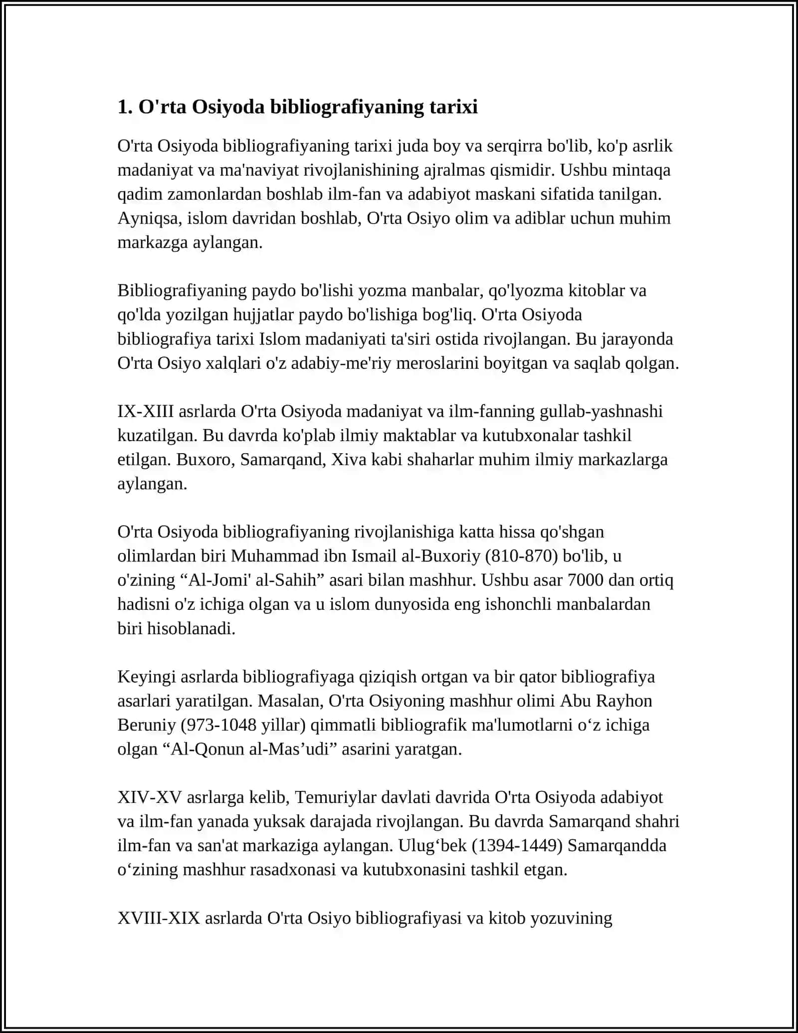 O'RTA OSIYODA BIBLIOGRAFIYA 3