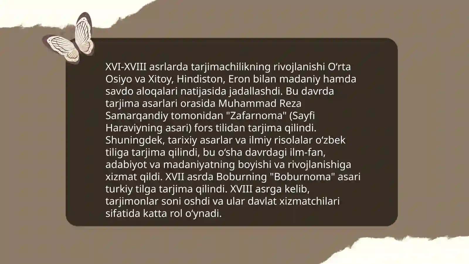 XVI-XVIII asrlar tarjimachiligi 3