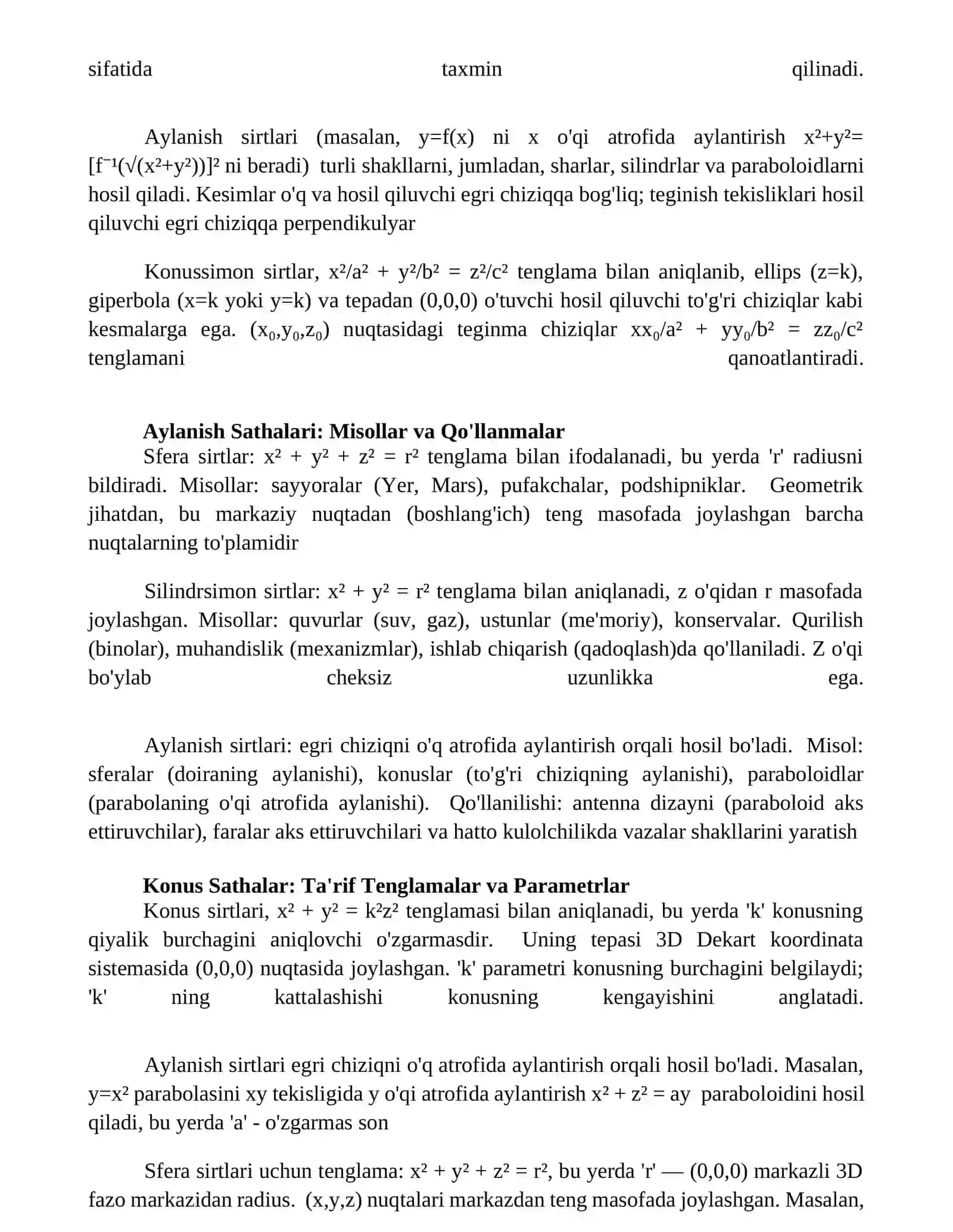 Ikkinchi tartibli sirtlar 3