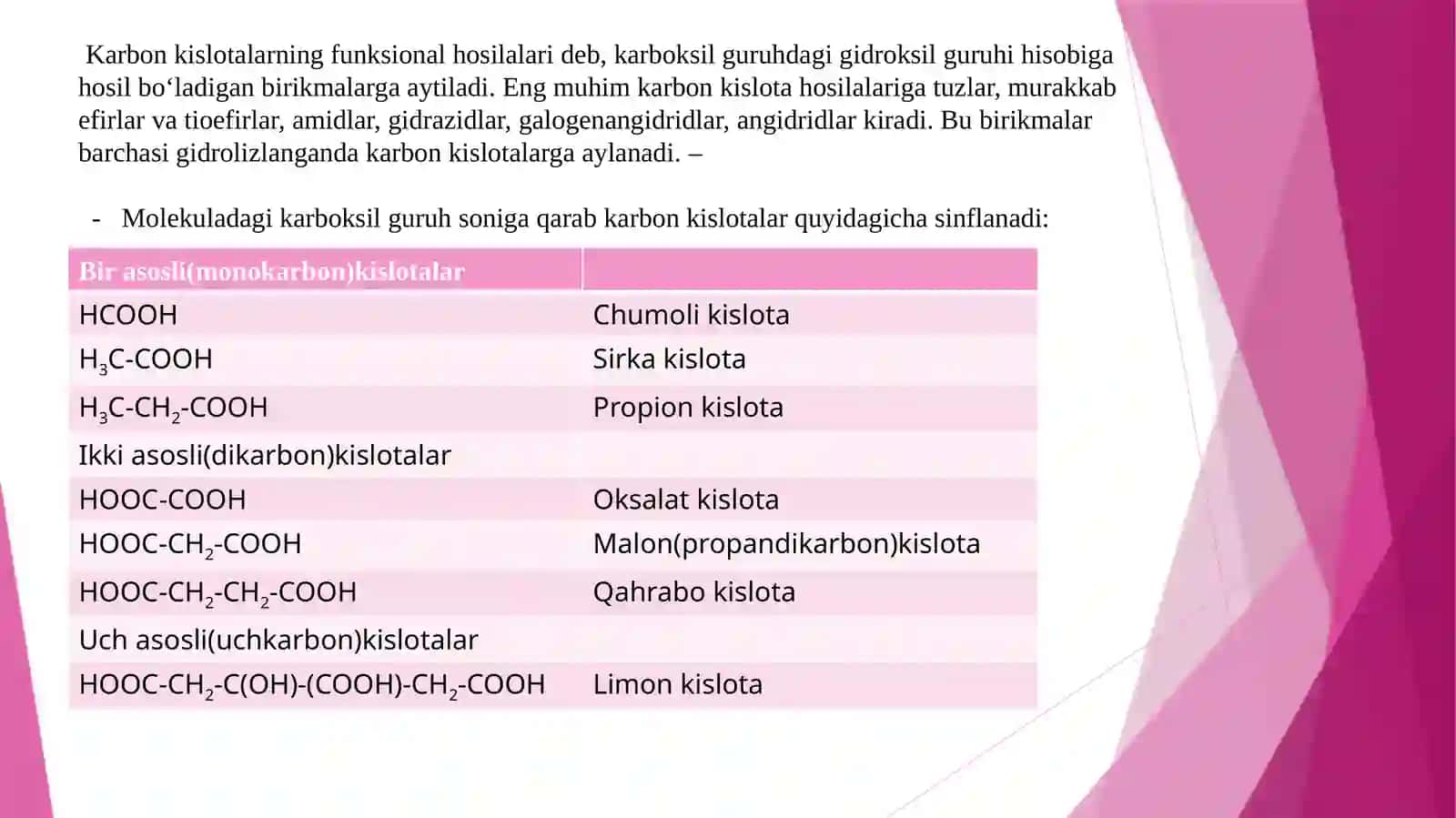 Aromatik karbon kislotalar va ularning xossalari 3