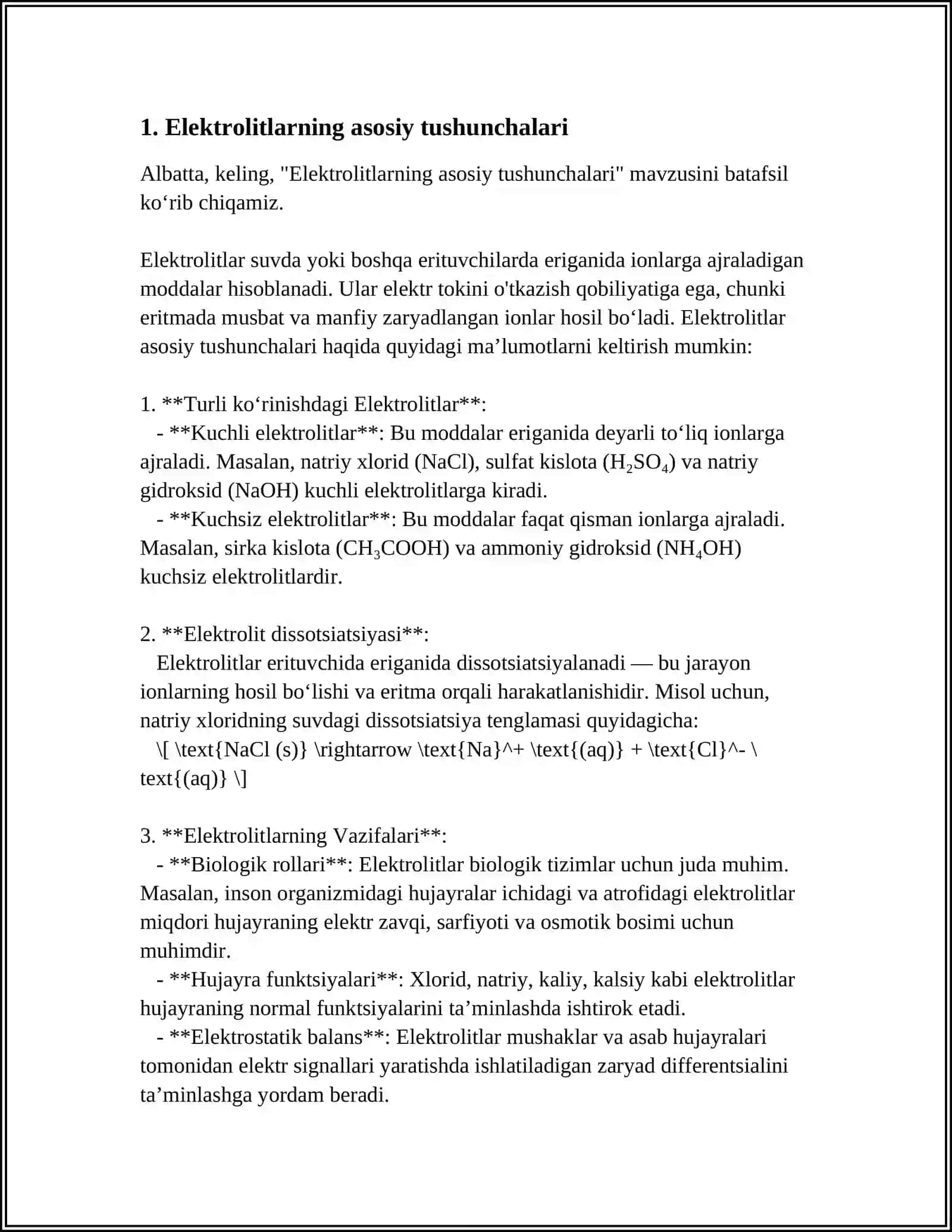 ORGANIZMNING BIOLOGIK SUYUQLIKLARI ELEKTROLIT VA NOELEKTROLIT ERITMALARI SIFATIDA 3