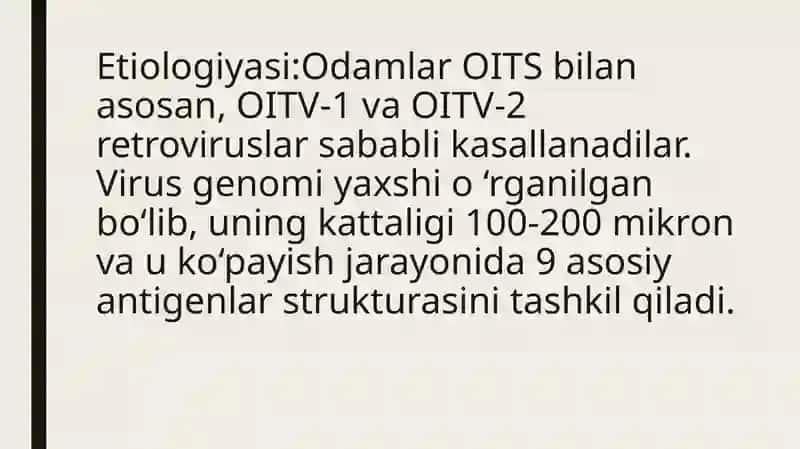 OITS etio-patogenezi, klinikasi va davolash 3
