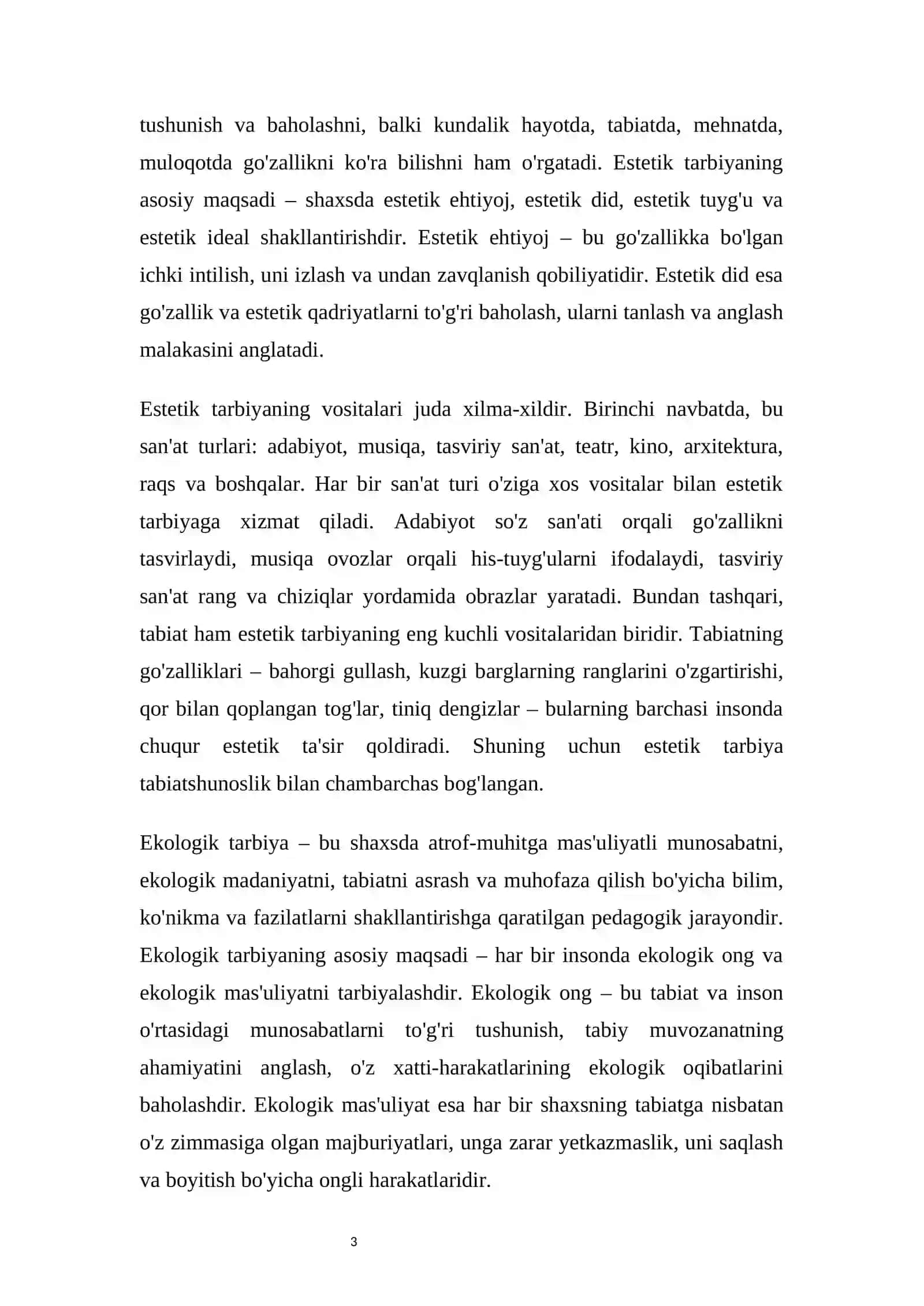 Estetik va ekologik tarbiya 3
