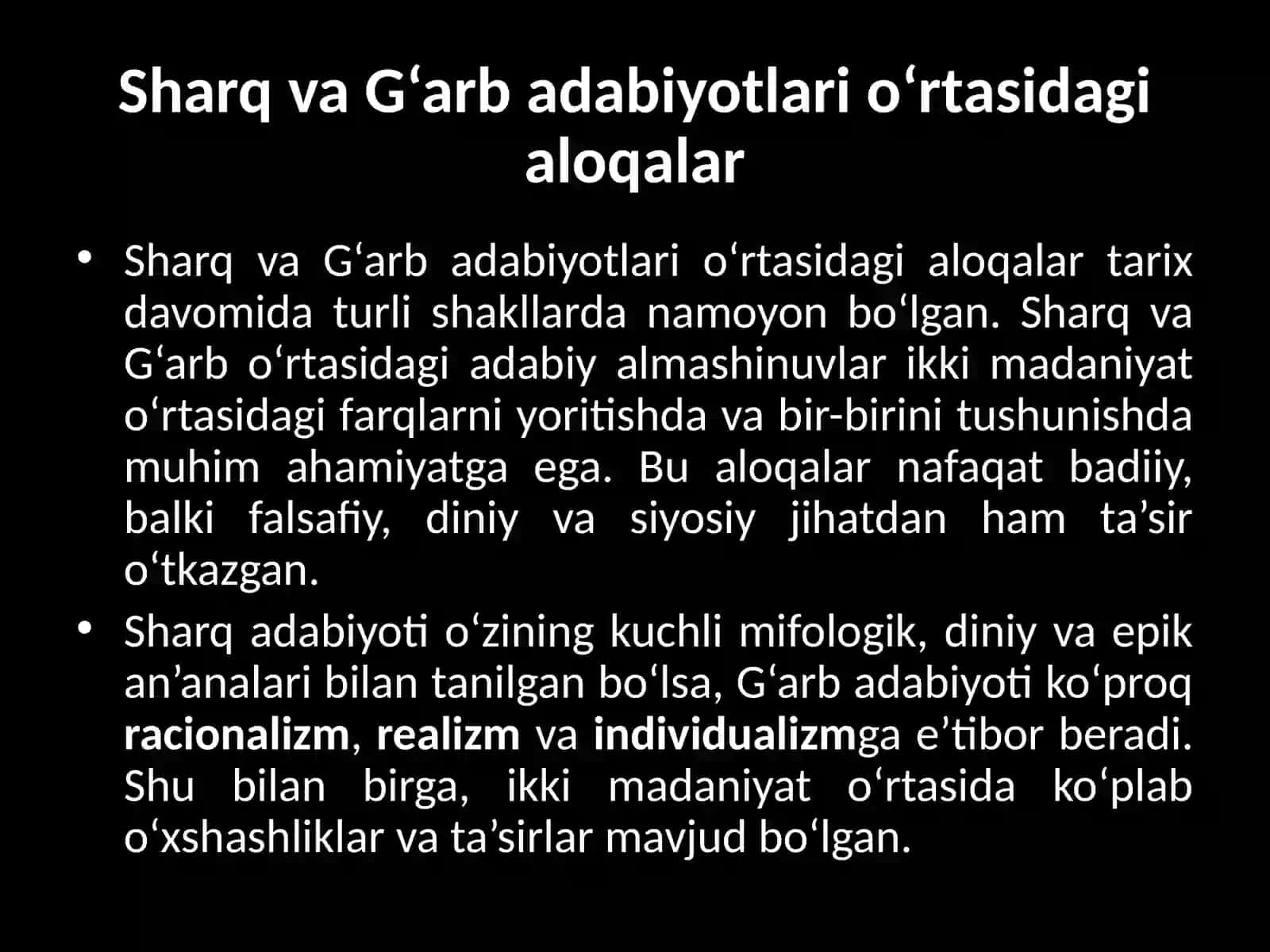 Sharq va g`arb adabiy aloqalari 3