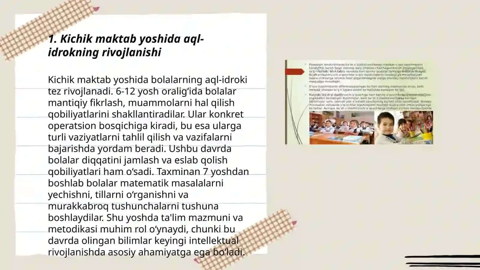 Kichik maktab yosh davridagi psixologik rivojlanish 3