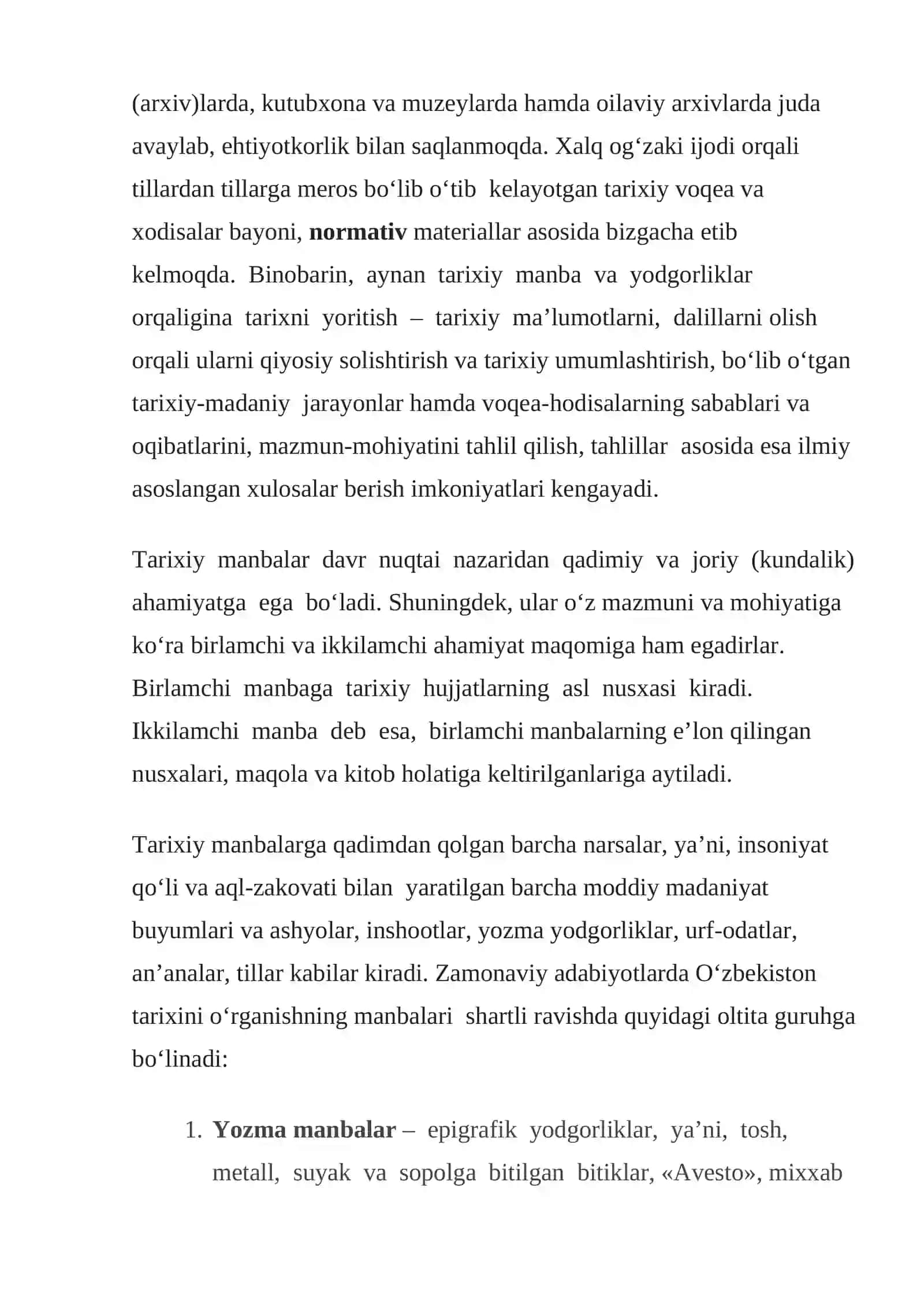 Tarixni o'rganishda tarixiy manbalarni beqiyos ahamiyati 3