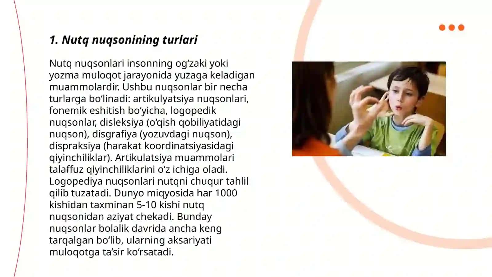 Nutq nuqsoniga ega bo'lgan bolalar 3