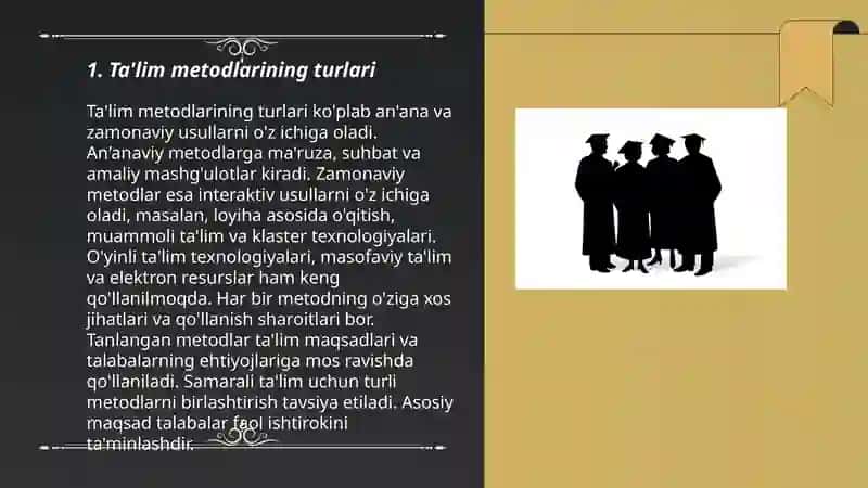 Ta'lim Metodlari va Vositasi 3